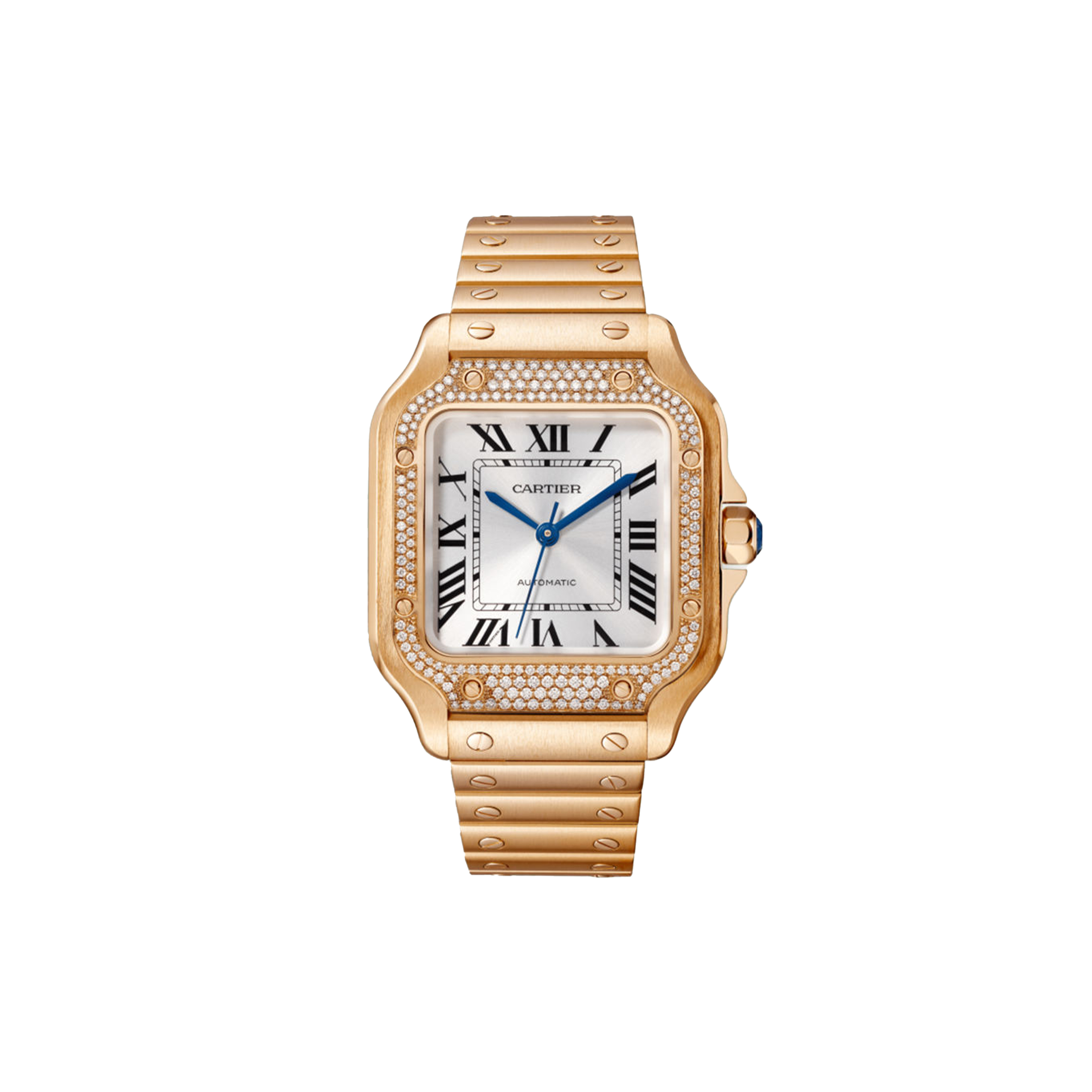 Ca*t*er santos de medium model 18k rose gold automatic winding watch wjsa0009